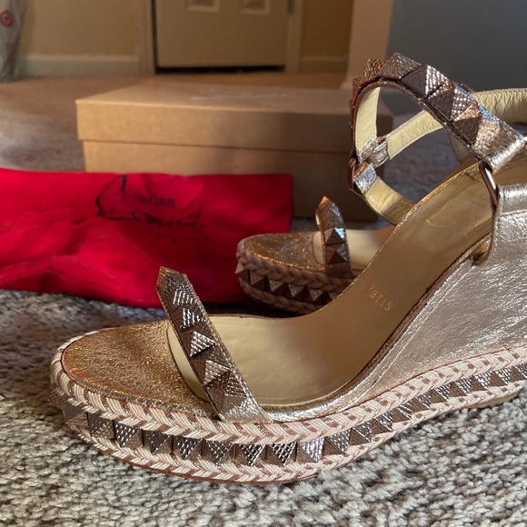 Christian Louboutin Shoes - Pyraclou Espadrille Wedge Sandal CHRISTIAN LOUBOUTIN
